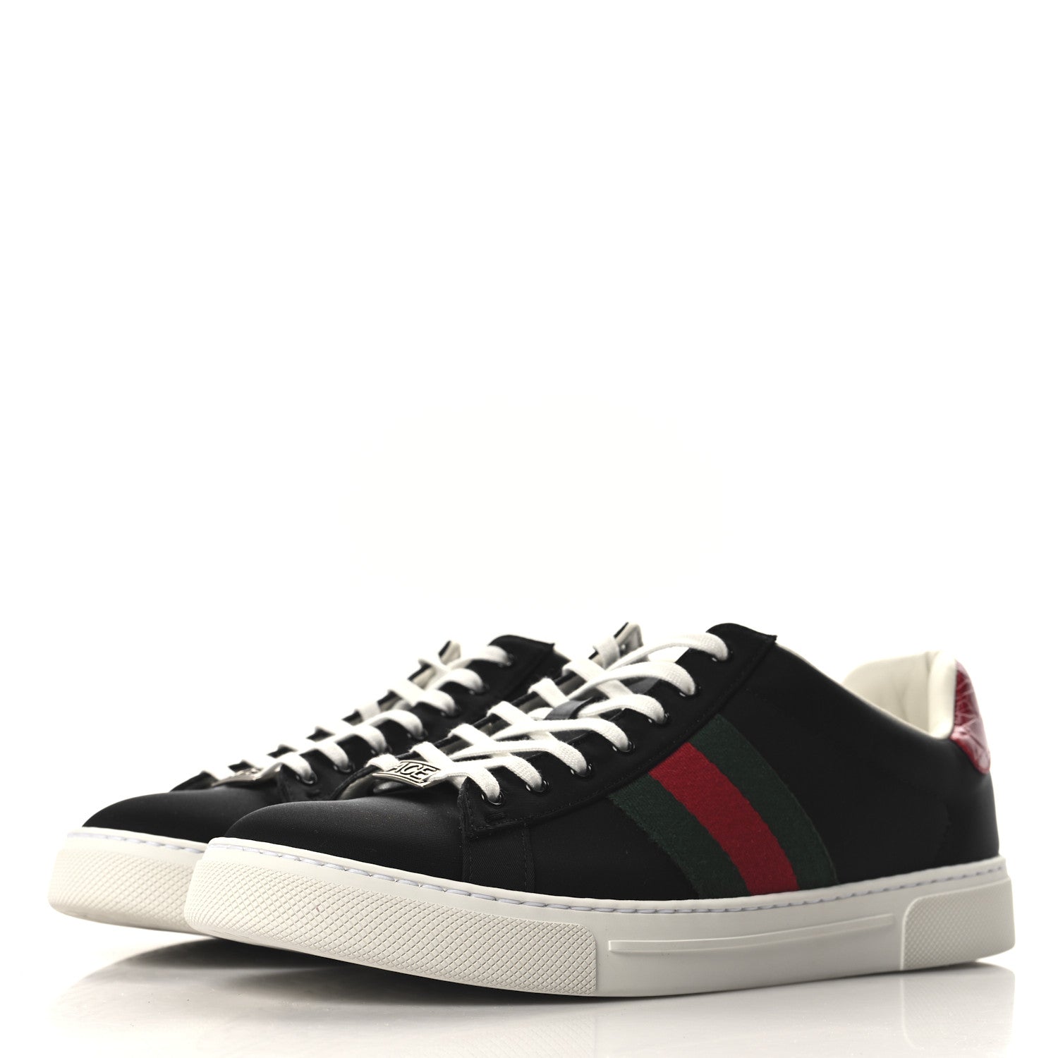 Gucci Econyl Nylon Diva Crocodile Web Mens Ace Sneakers 9 Black 4 of 9