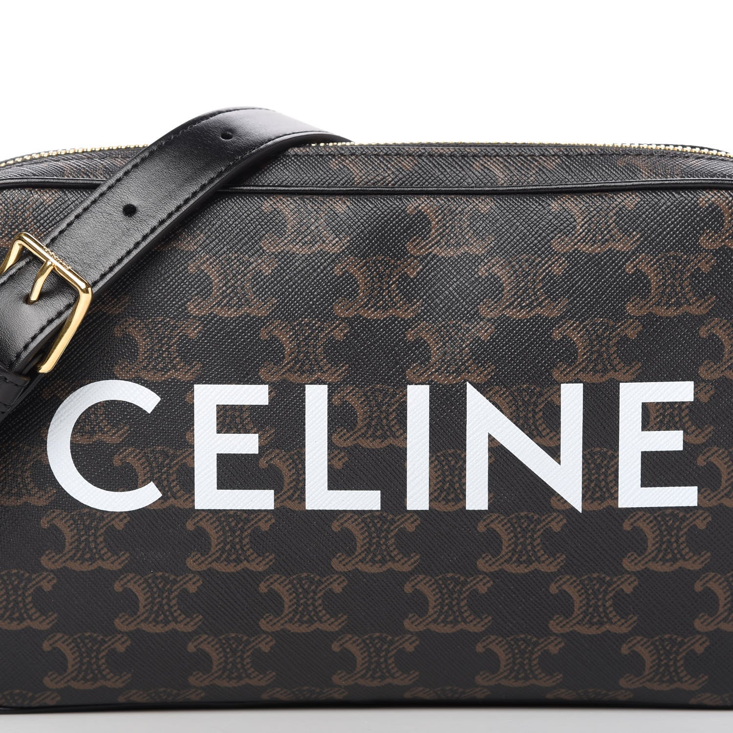 Celine Triomphe Canvas Medium Messenger Bag Black 9 of 9