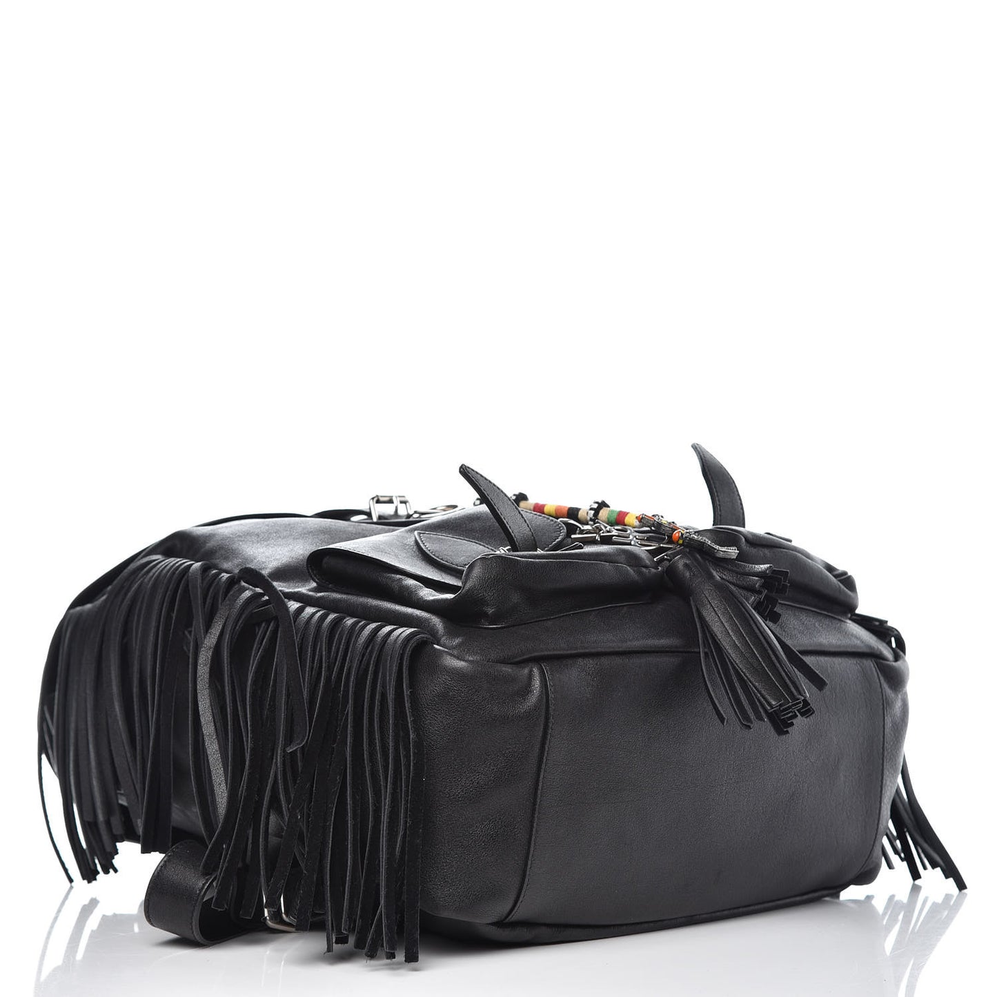 Calfskin Fringe Festival Backpack Black