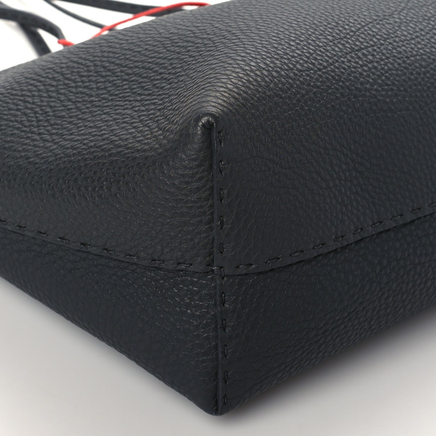 Cuoio Romano Selleria Bi-Color Carla Shopping Tote Asfalto Papavero