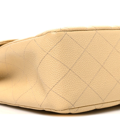 Chanel Caviar Quilted Jumbo Single Flap Beige 9 of 10