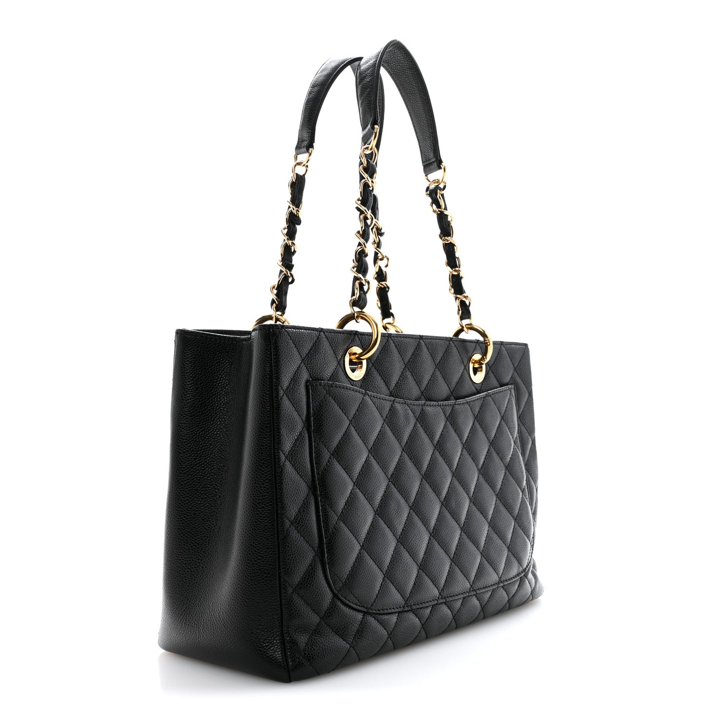 Caviar Quilted Grand Shopping Tote GST Black