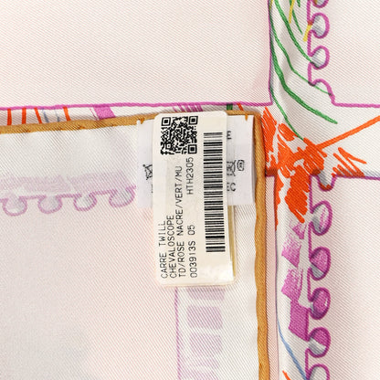 Hermes Silk Chevaloscope Scarf 90 Rose Nacre Vert Multicolor 3 of 4