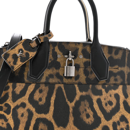 Louis Vuitton Canvas Calfskin Wild Animal Print City Steamer EW Marron 7 of 11
