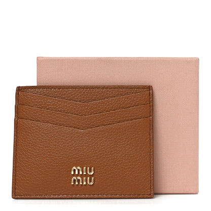 Miu Miu Vitello Daino Card Holder Cognac 7 of 7