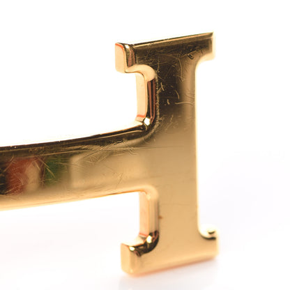 Hermes Tadelakt Epsom 32mm H Belt 85 Gold White 9 of 10