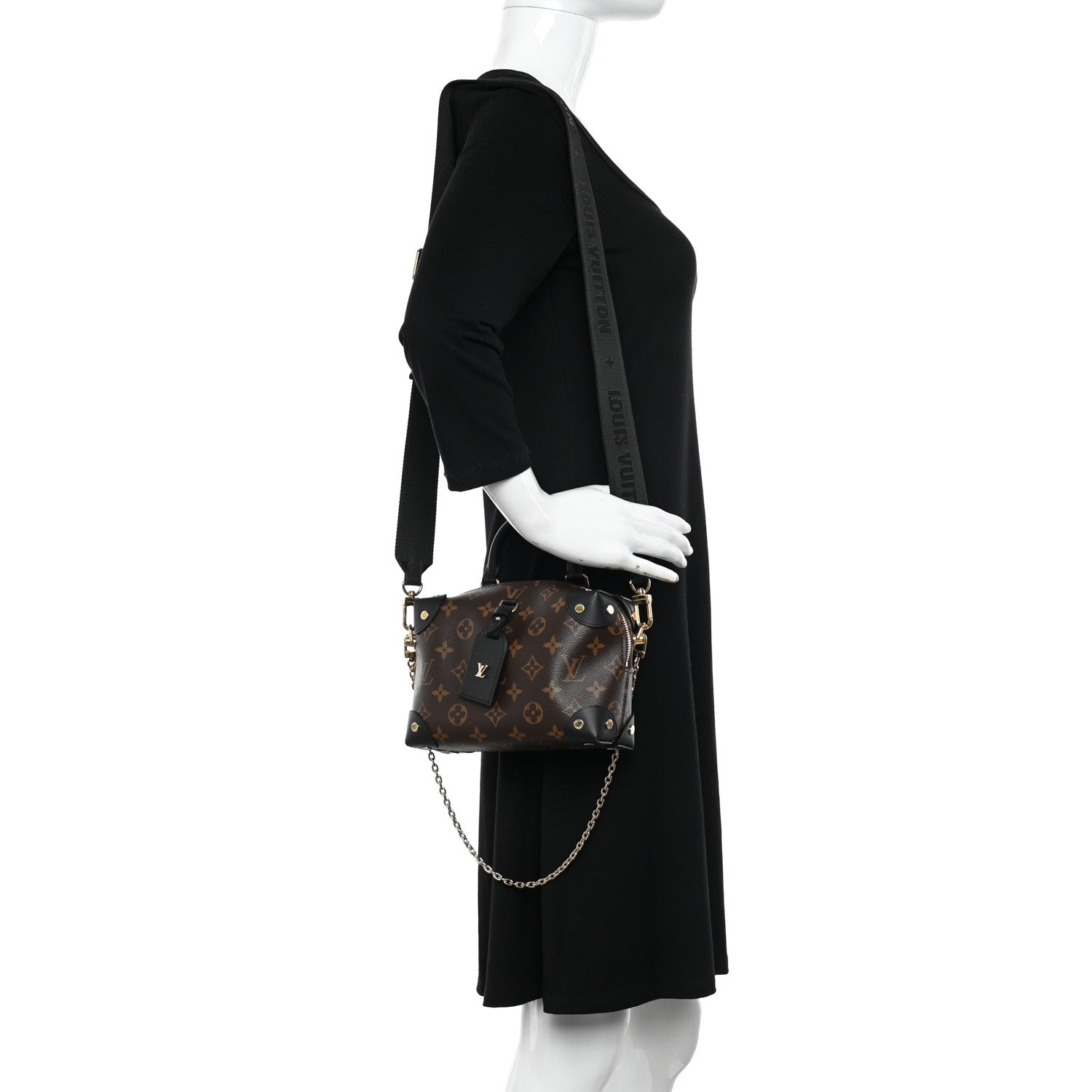 Louis Vuitton Monogram Petite Malle Souple Black 2 of 9