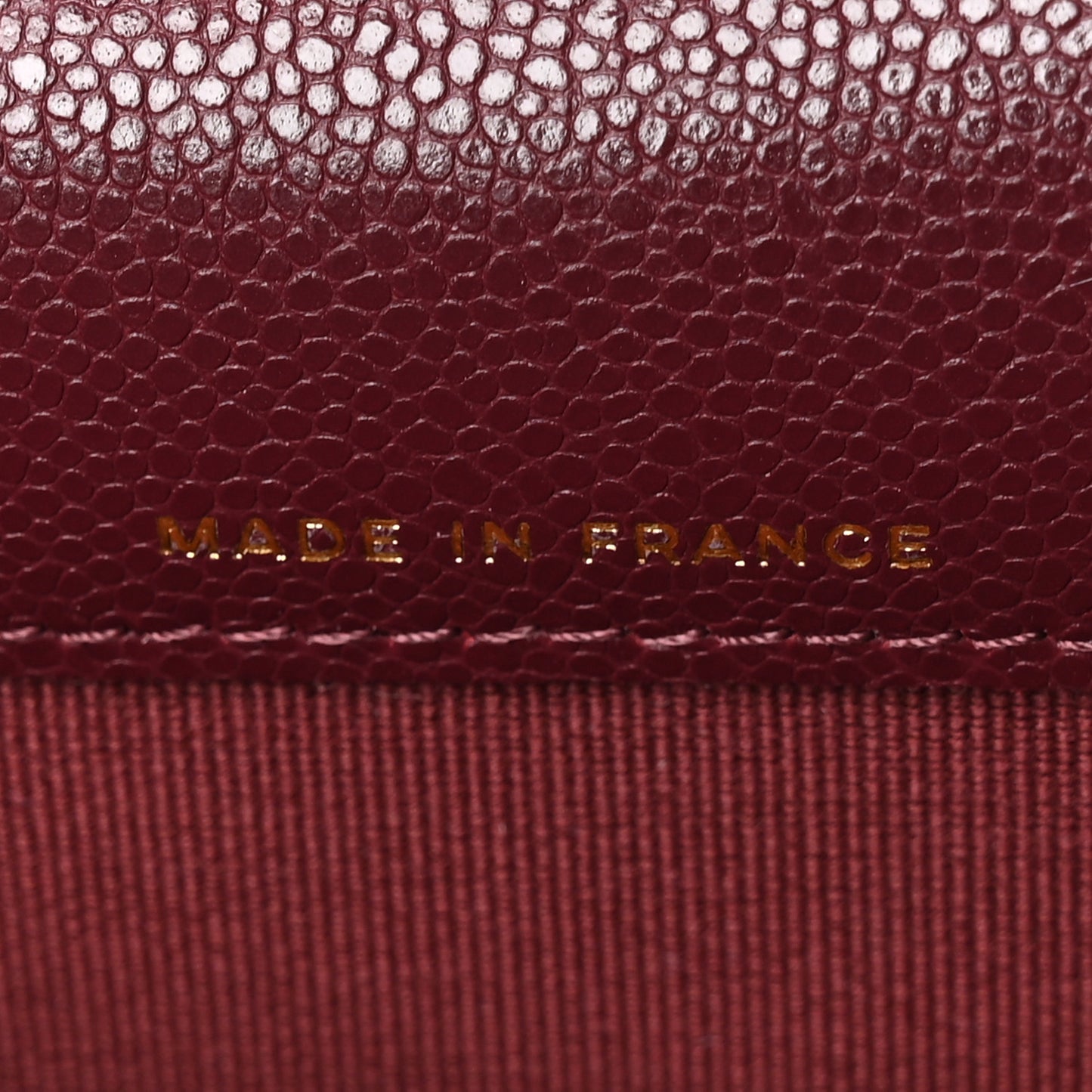 Caviar Flat Chevron Quilted Flap Card Holder Burgundy