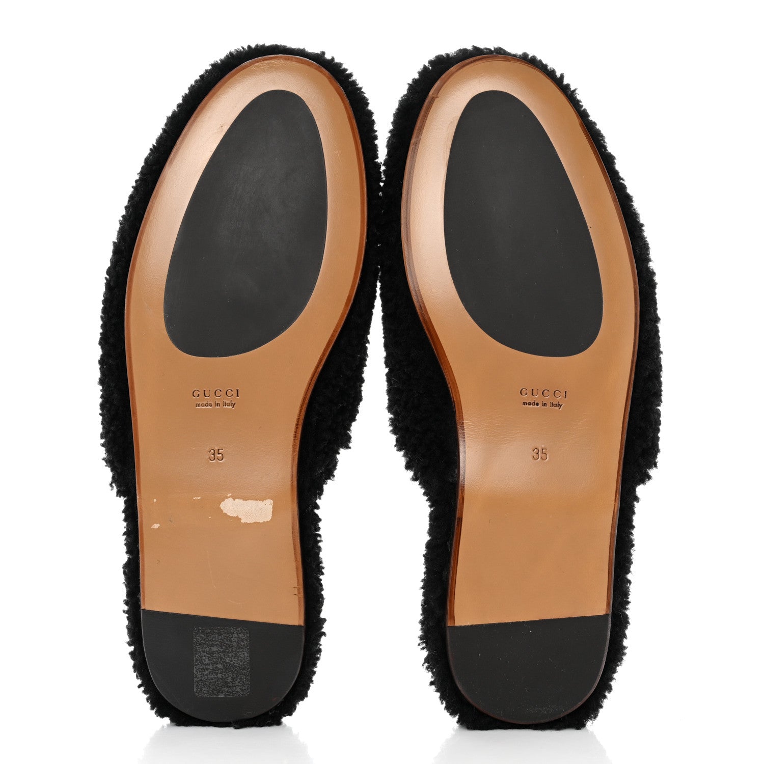 Gucci Shearling Interlocking G Womens Eileen Slippers 35 Black Butterscotch 5 of 8