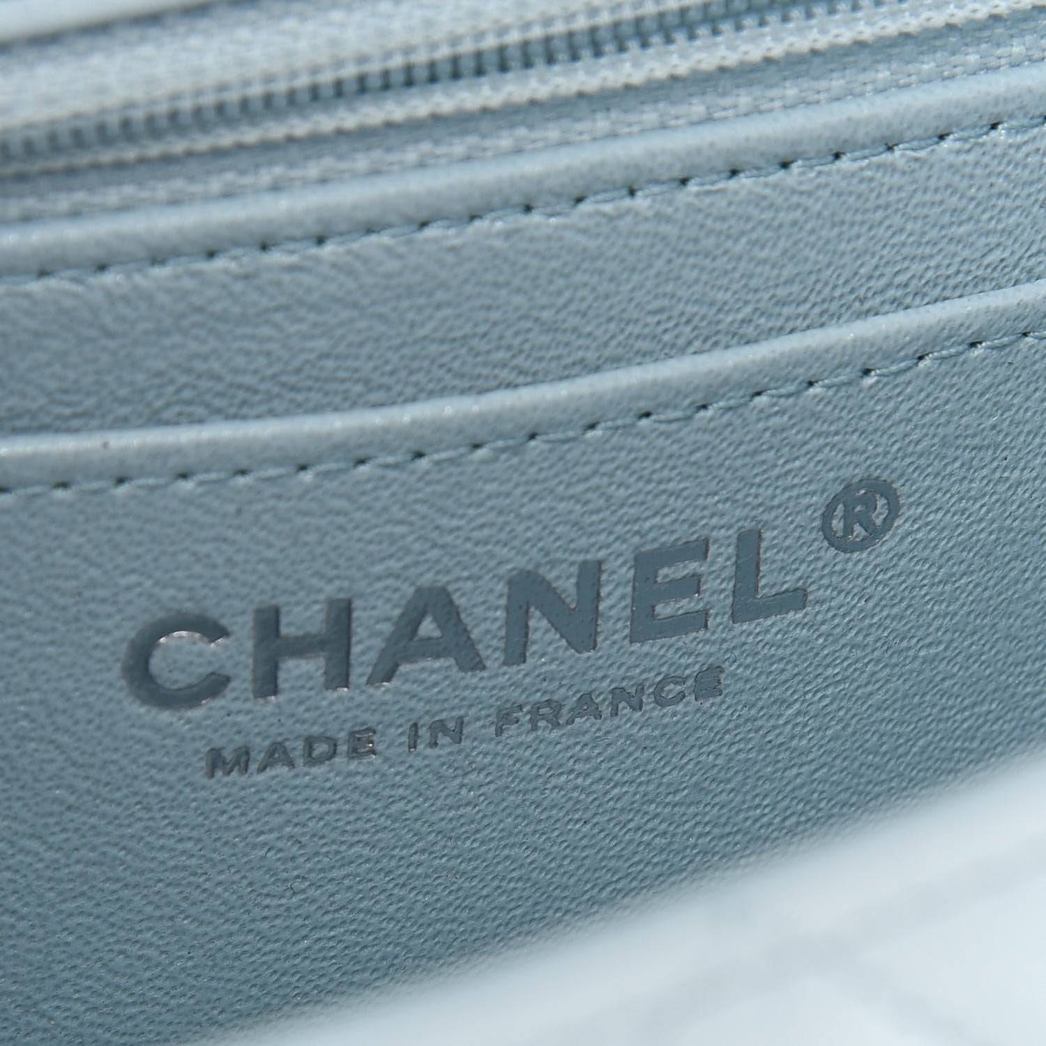 Chanel Perforated Lambskin Quilted Mini Rectangular Flap Light Blue Light Purple White 6 of 9