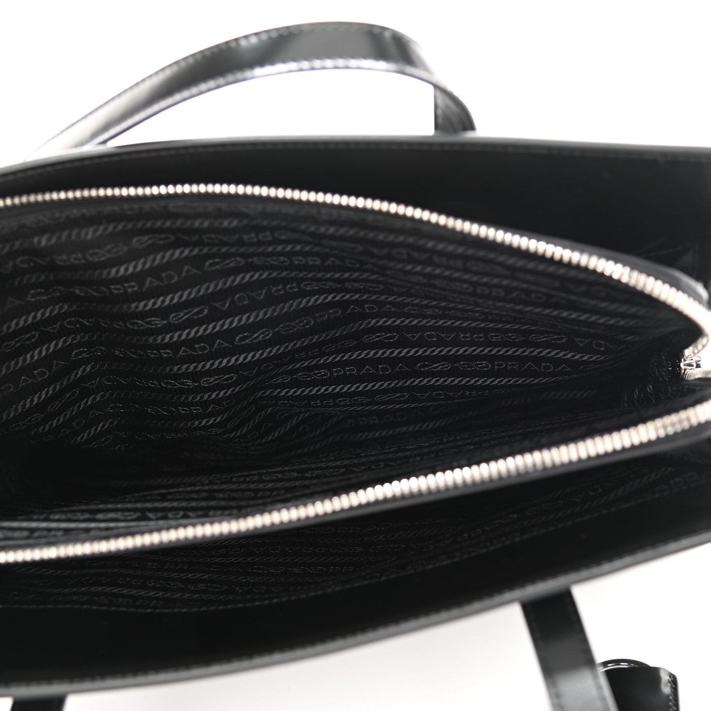 Spazzolato Medium Re-Edition 1995 Double Handle Handbag Black