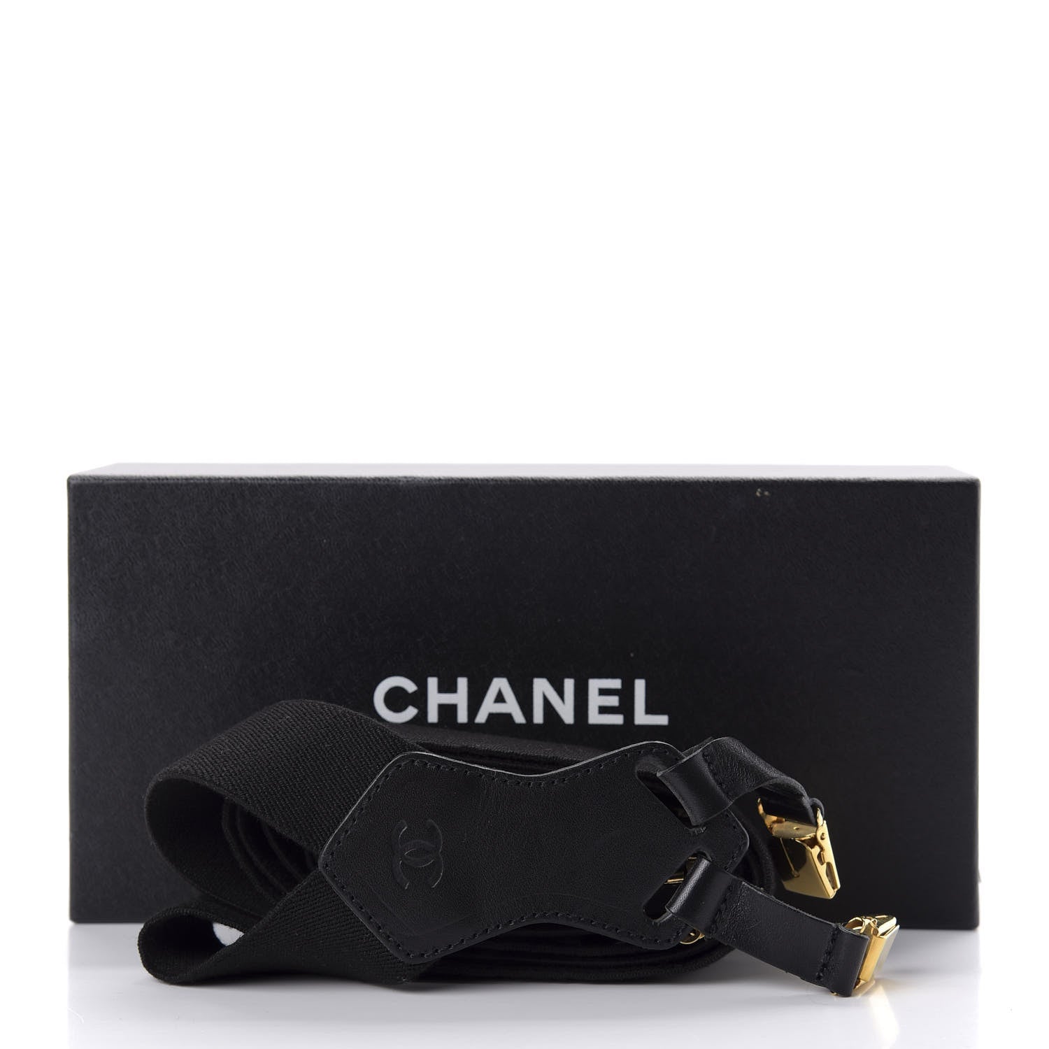 Chanel Logo Suspenders Black White 6 of 6