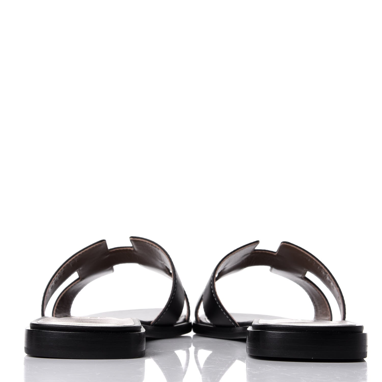 Hermes Box Calfskin Oran Sandals 38.5 Black 6 of 11