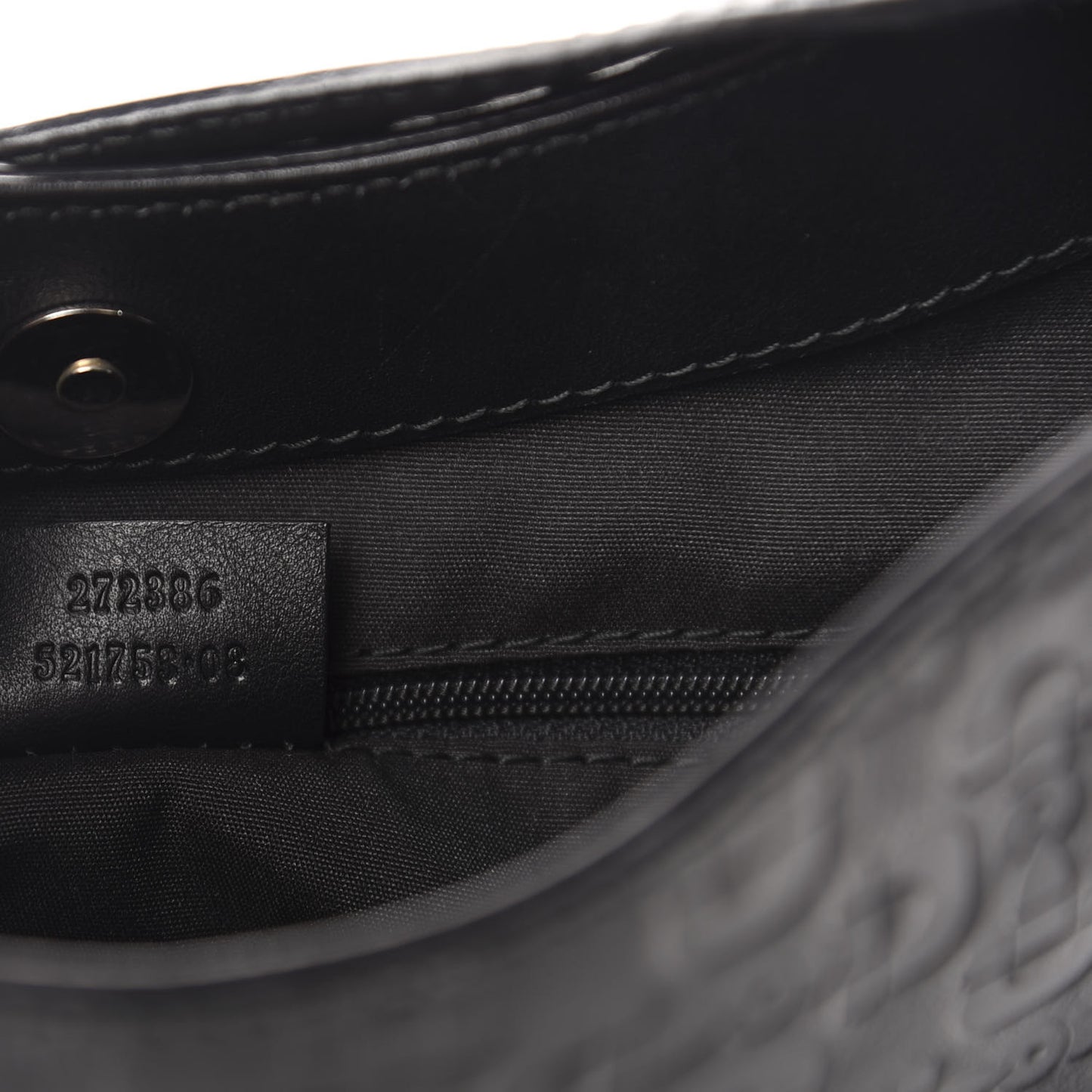 Calfskin Horsebit Embossed Hobo Black