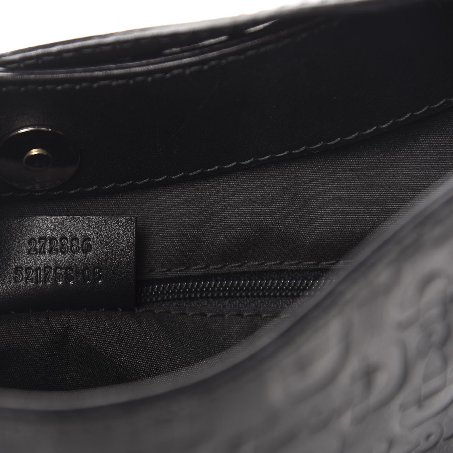 Gucci Calfskin Horsebit Embossed Hobo Black 11 of 12