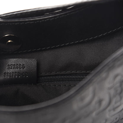 Gucci Calfskin Horsebit Embossed Hobo Black 11 of 12