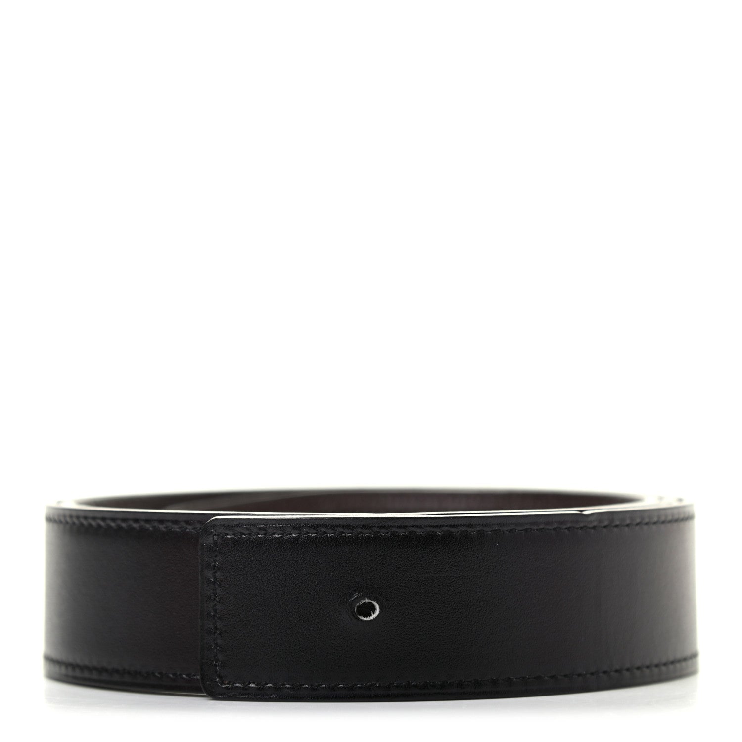 Hermes Box Togo 32mm Belt Strap 85 Black Chocolate 1 of 7
