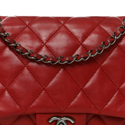 Chanel Lambskin Quilted Large 3 Flap Red 8 of 10