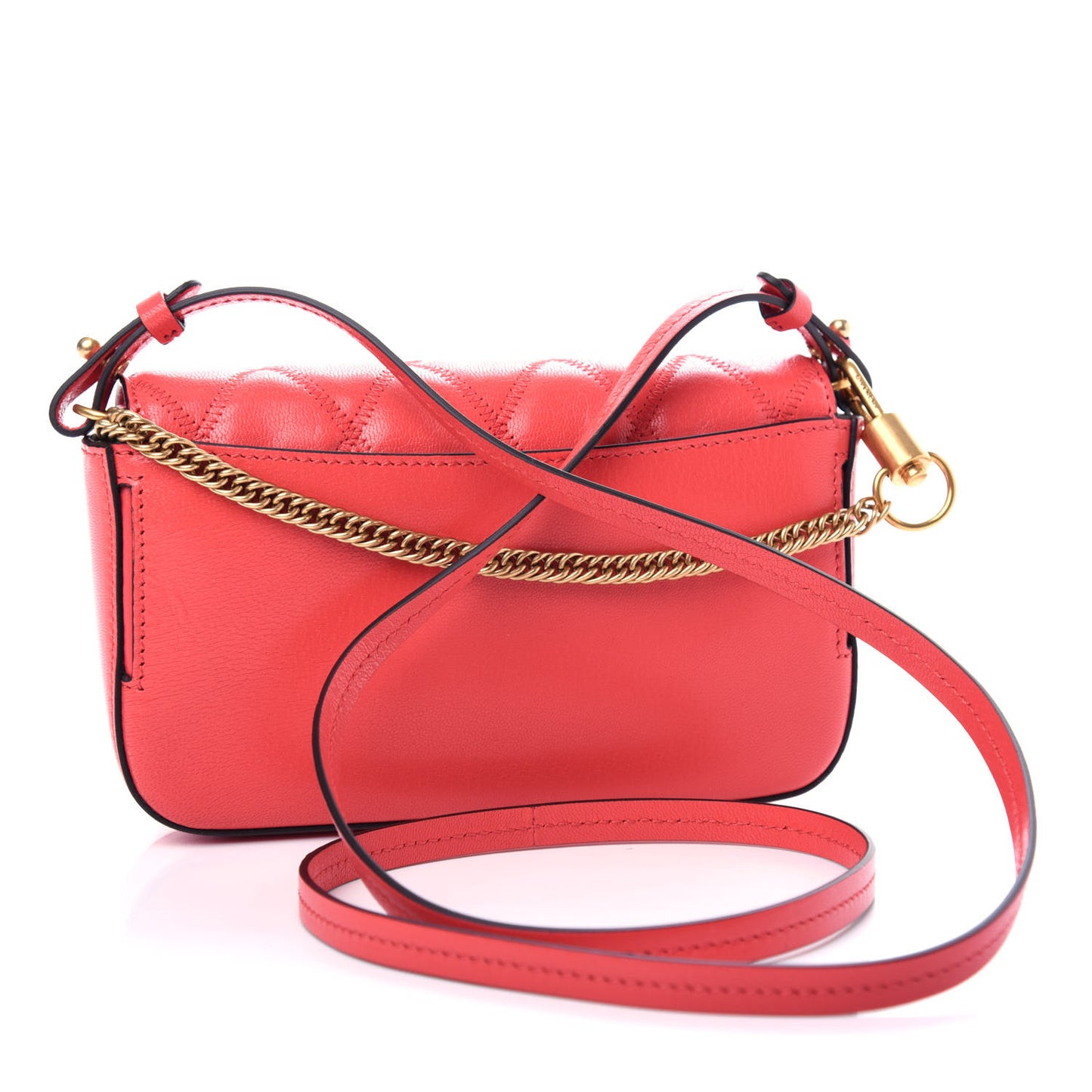 Goatskin Quilted GV3 Mini Pocket Convertible Bag Vermillon