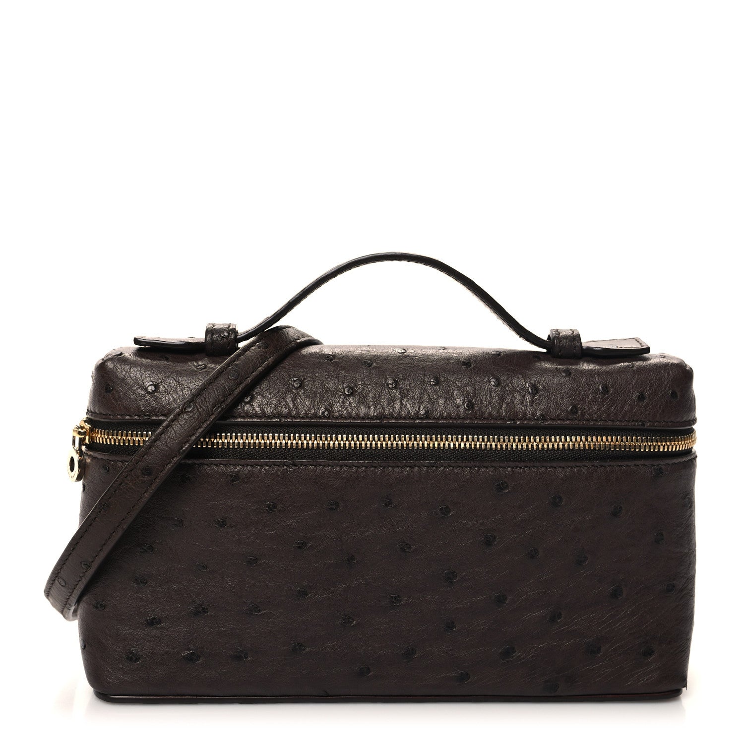 Loro Piana Ostrich L19 Extra Pocket Pouch Chocolate 1 of 10