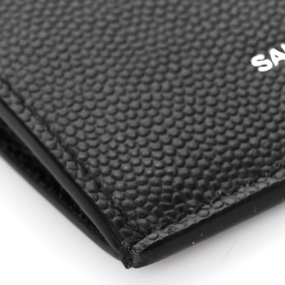 Saint Laurent Grained Calfskin 5 Fragments Zip Pouch Card Holder Black 7 of 9