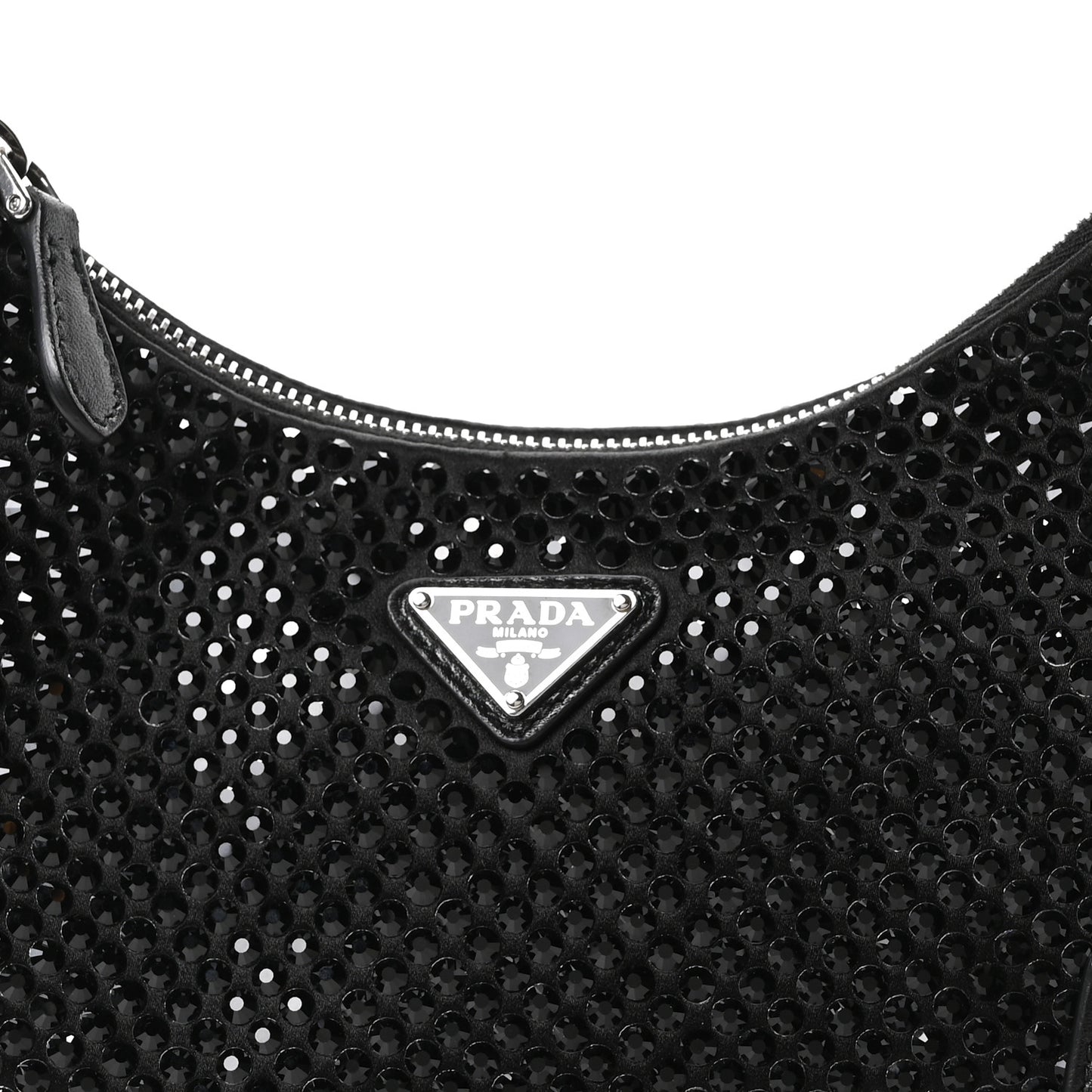 Satin Crystal Re-Edition 2005 Shoulder Bag Black