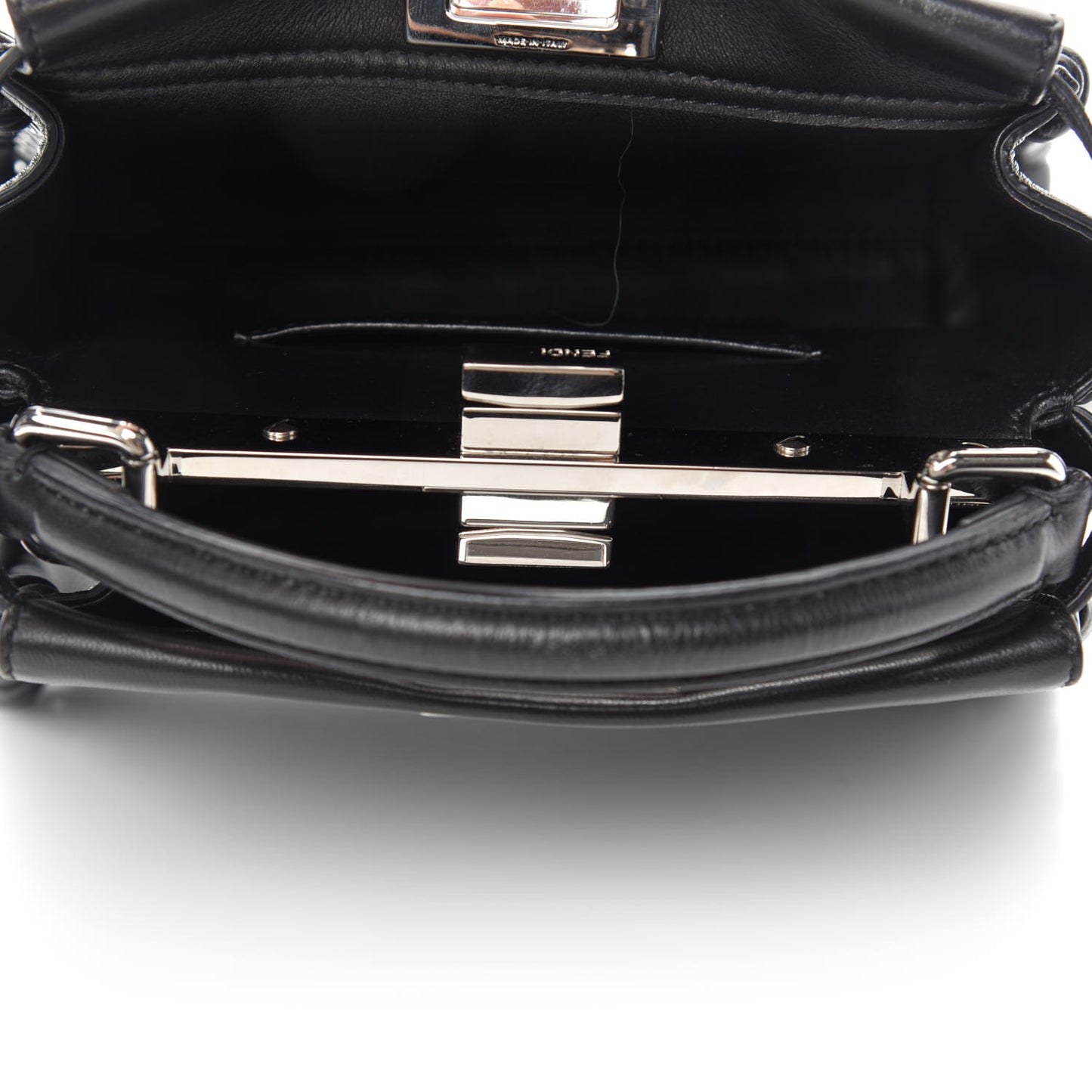 Nappa Lace Up Mini Peekaboo Iconic Satchel Black
