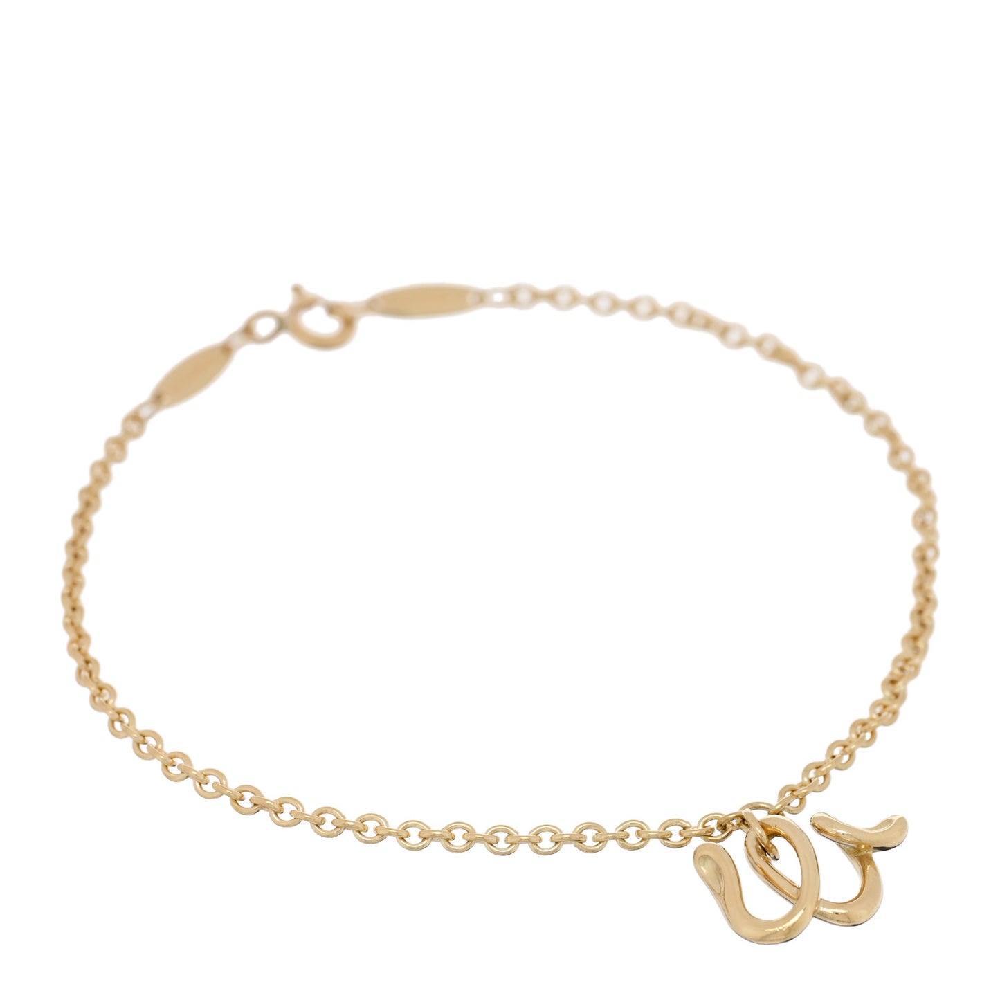 18K Yellow Gold Mini Elsa Peretti Alphabet W Bracelet