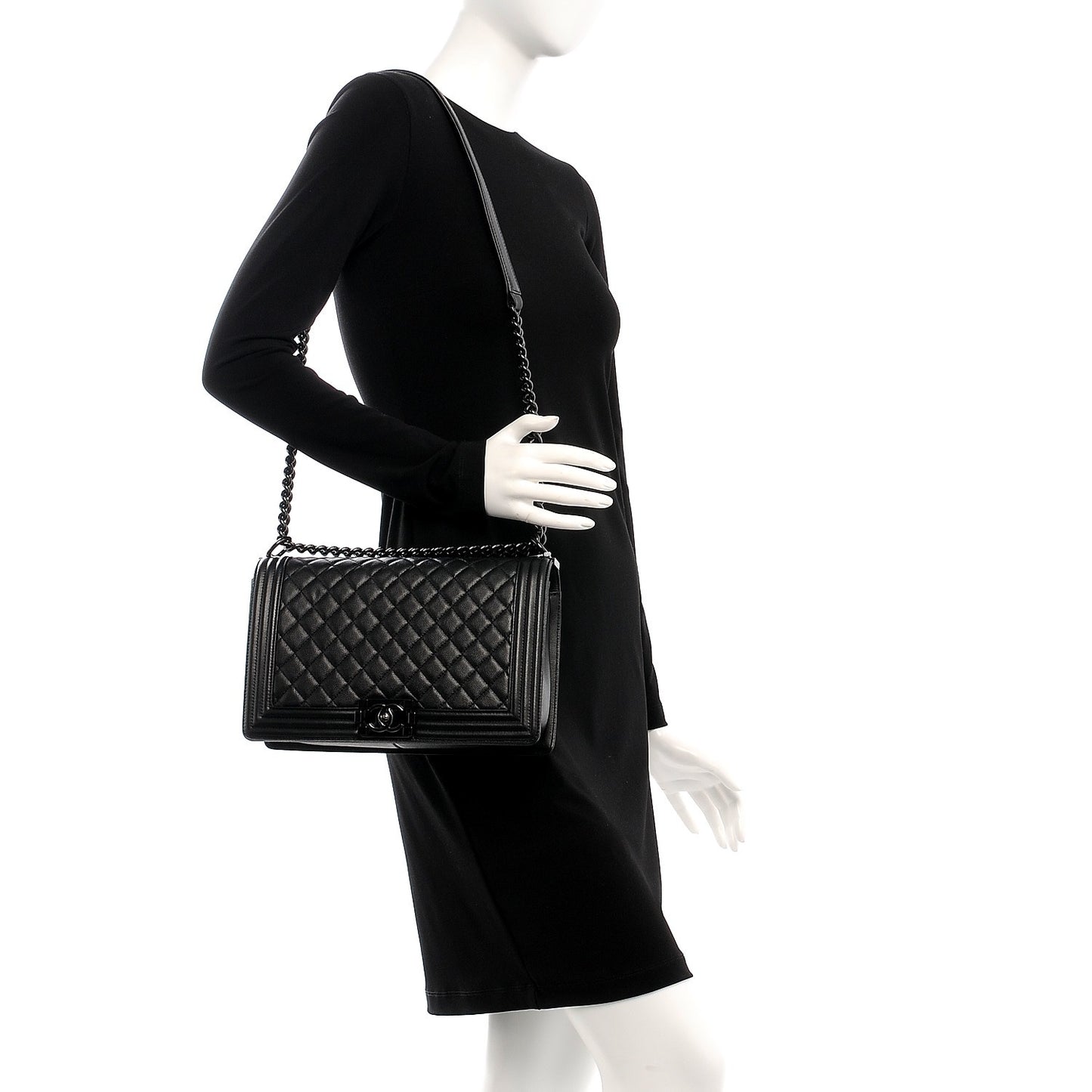 Caviar Quilted New Medium Boy Flap So Black