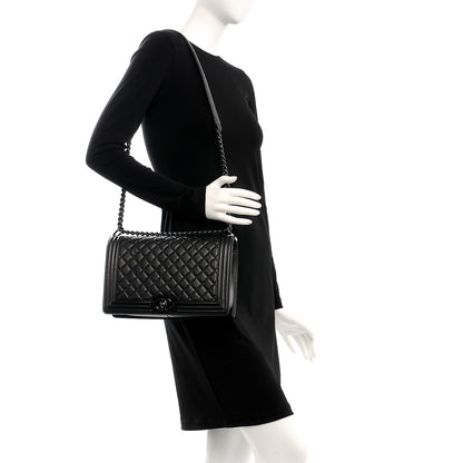 Chanel Caviar Quilted New Medium Boy Flap So Black 2 of 8