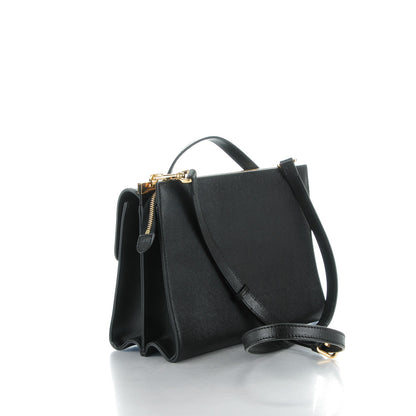 Fendi Vitello Elite Flamingo Demi Jour Shoulder Bag Black 3 of 8