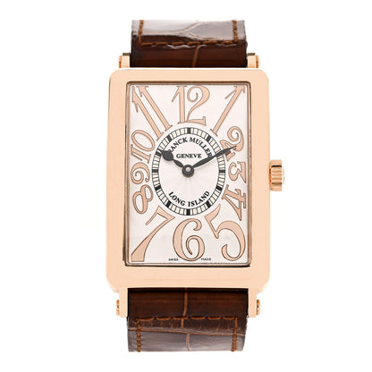 Franck Muller 18K Yellow Gold Alligator 30mm Long Island Master Banker Automatic Watch Brown 1000SC 1 of 6