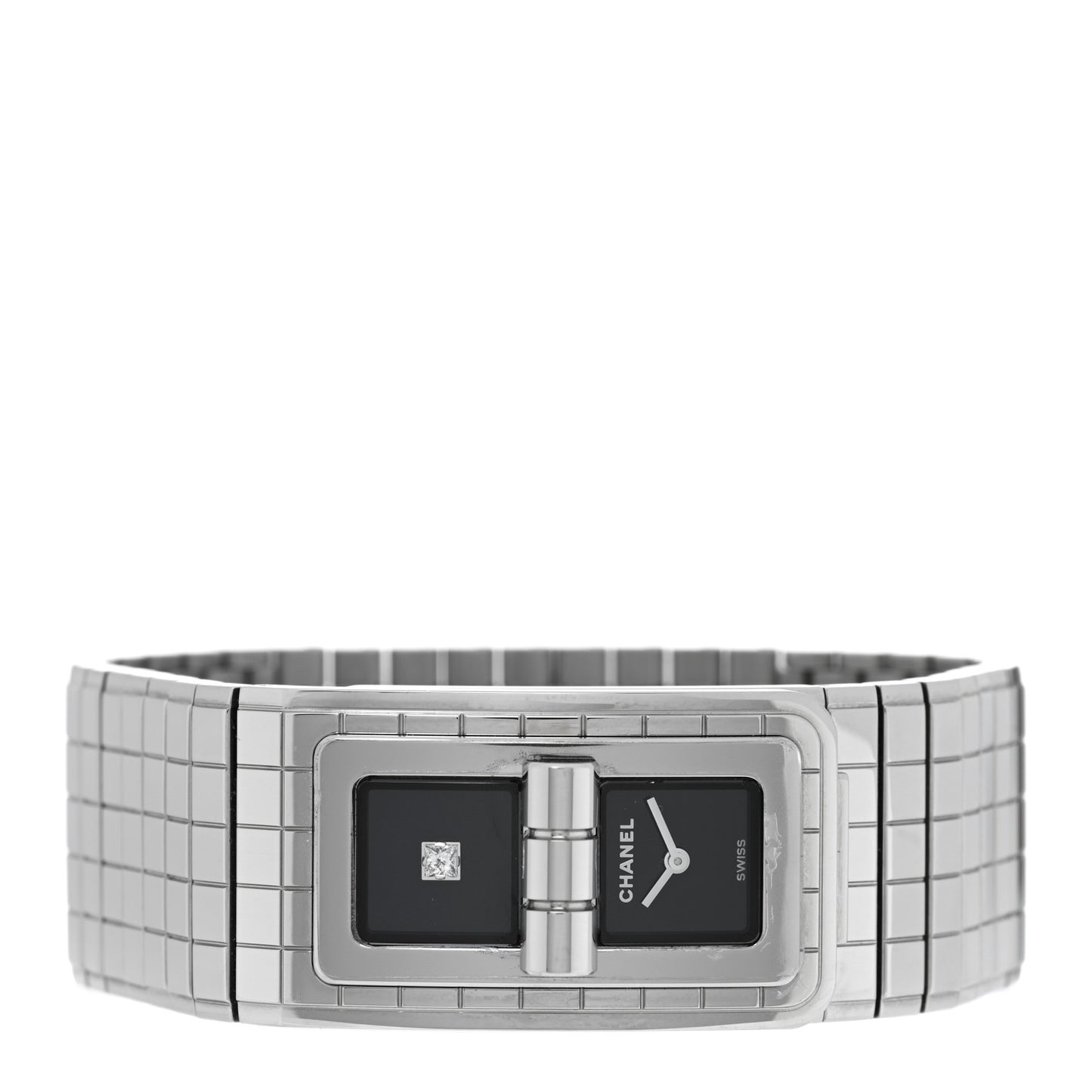 Stainless Steel Diamond 21mm Code Coco Quartz Watch Black