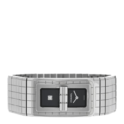 Chanel Stainless Steel Diamond 21mm Code Coco Quartz Watch Black 2 of 5