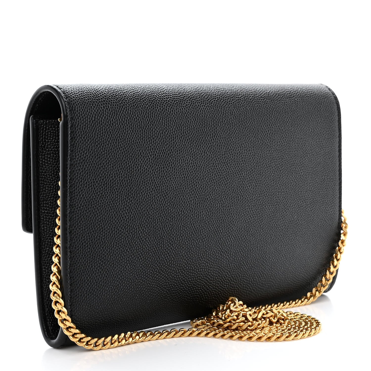 Saint Laurent Grain de Poudre Uptown Chain Wallet Black 4 of 12