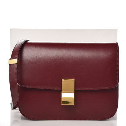 Celine Box Calfskin Medium Classic Box Flap Bag Burgundy 10 of 10