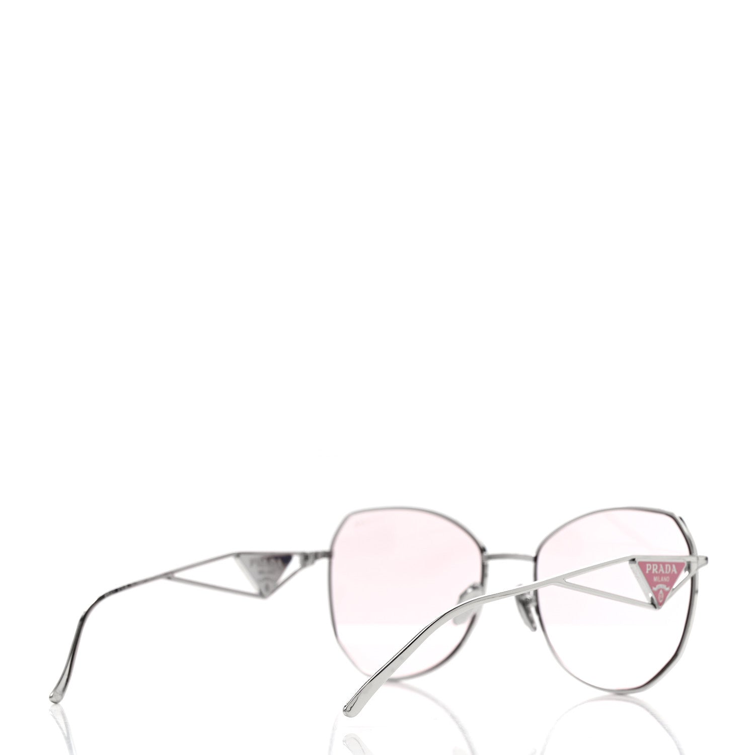 Prada Metal Symbole Triangle Logo Sunglasses SPR57Y Pink 4 of 10