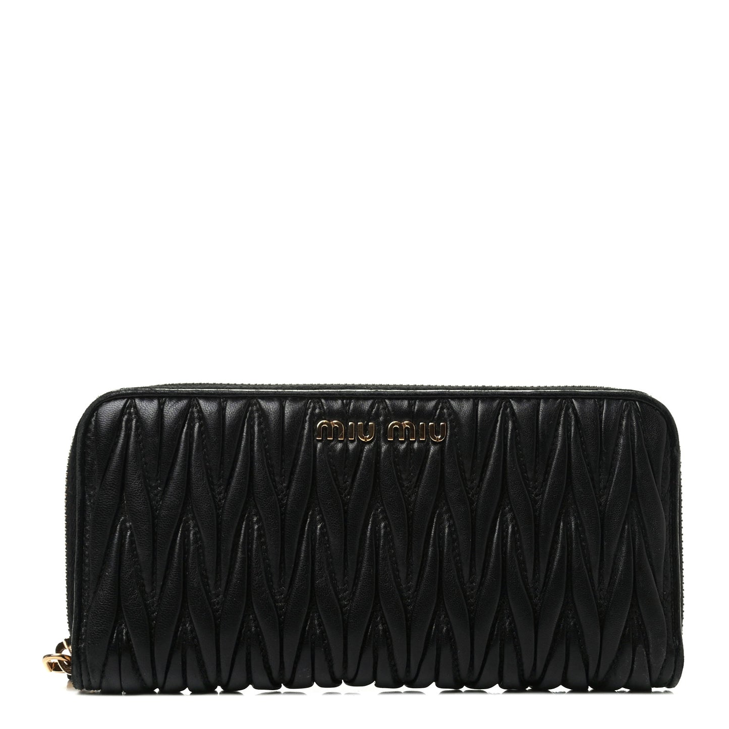 Matelasse Zip Around Wallet Black