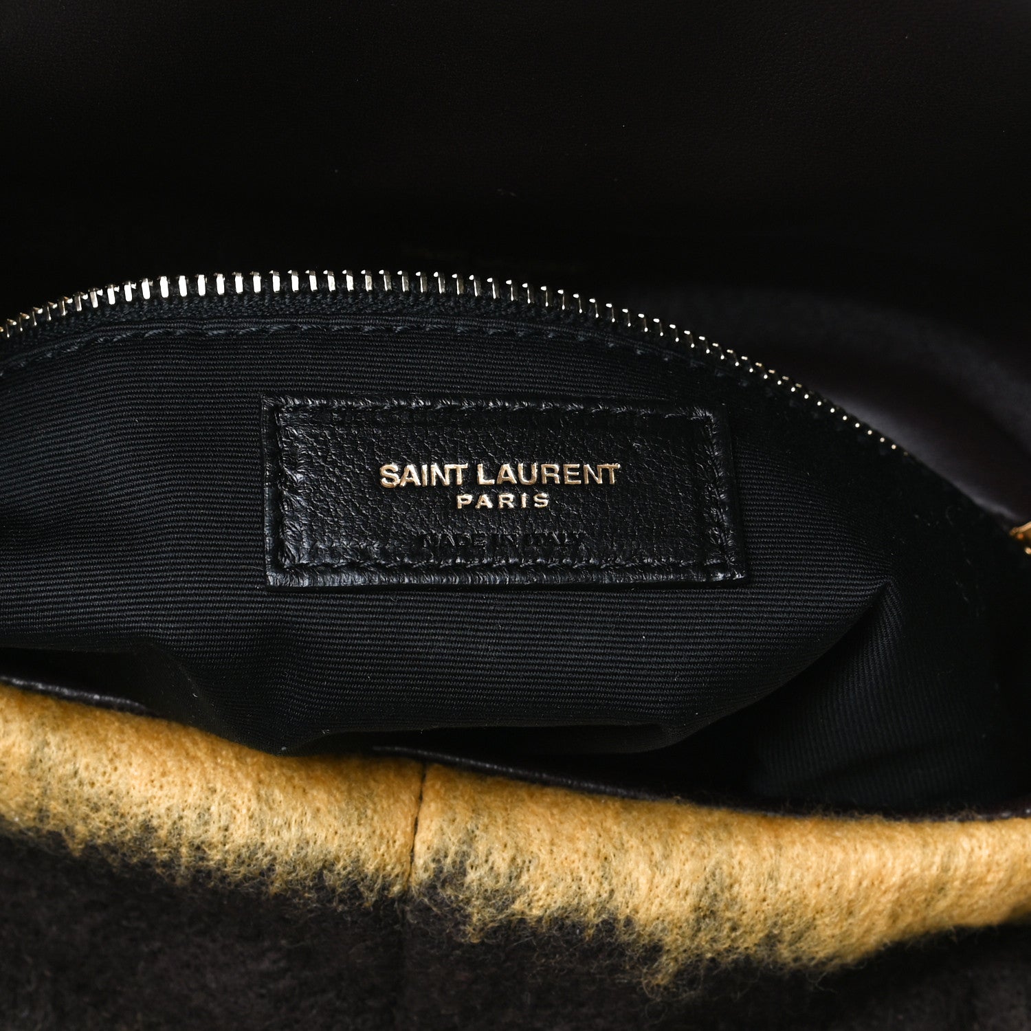 Saint Laurent Tie Dye Wool Quilted Small Loulou Puffer Monogram Chain Satchel Yellow Pacific Blue Dark Pecan 6 of 21