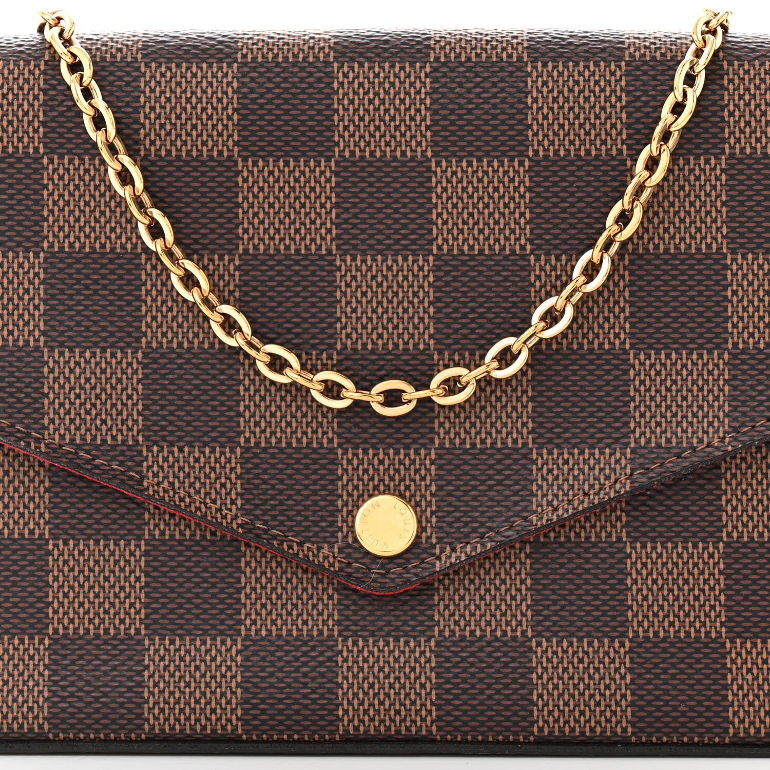Louis Vuitton Damier Ebene Pochette Felicie Chain Wallet 9 of 12