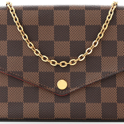 Louis Vuitton Damier Ebene Pochette Felicie Chain Wallet 9 of 12