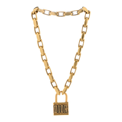 Christian Dior Metal Lucky Locket Choker Necklace Aged Gold 3 of 6
