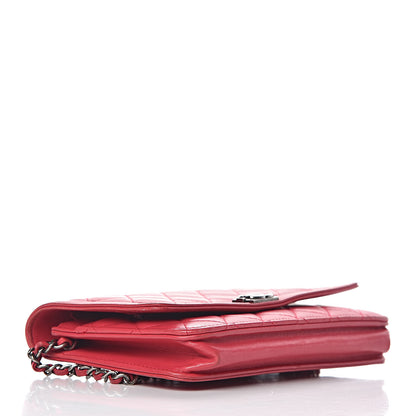 Chanel Calfskin Quilted Boy Wallet On Chain WOC Red 4 of 22