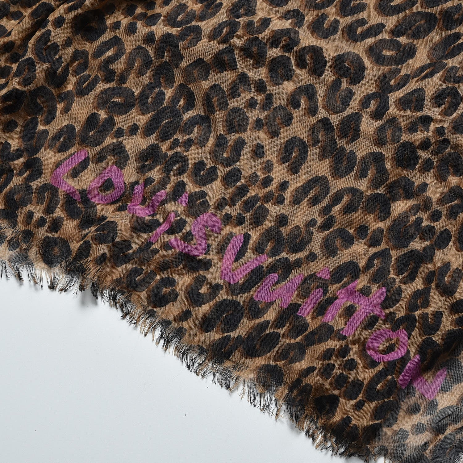 Louis Vuitton Cashmere Silk Leopard Etole Stole Marron 8 of 8