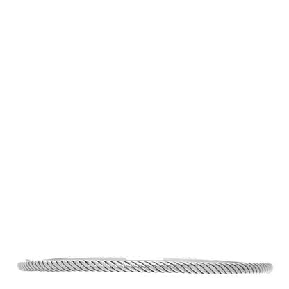 David Yurman Sterling Silver 3mm Cable Classics Bangle Bracelet 2 of 4