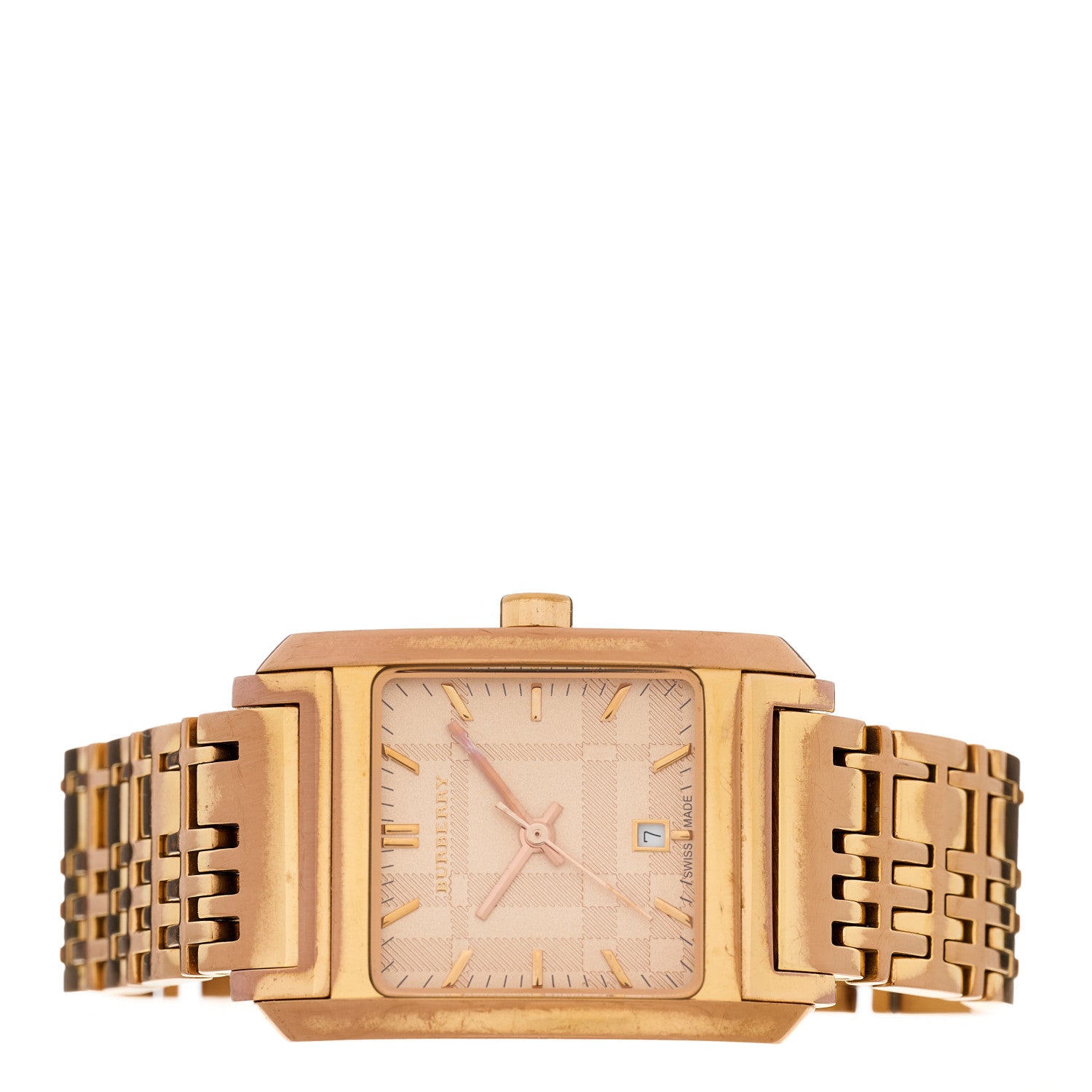 Burberry Stainless Steel 25mm Nova Check Quartz Watch Rose BU1578 2 of 4