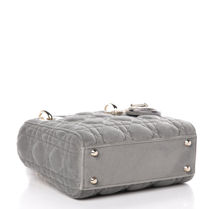 Christian Dior Velvet Mini Lady Dior Gray 4 of 11