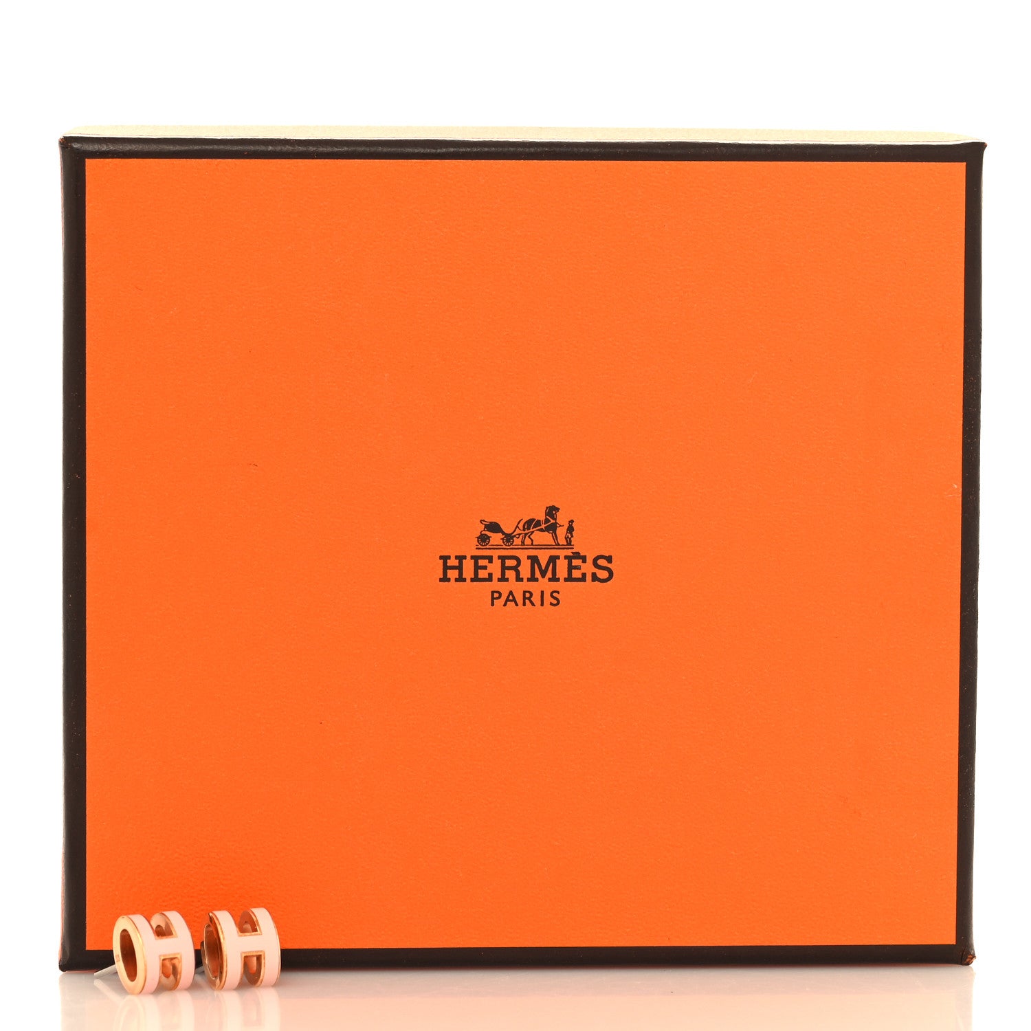 Hermes Rose Gold Lacquered Mini Pop H Earrings Rose Dragee 6 of 6