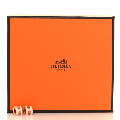 Hermes Rose Gold Lacquered Mini Pop H Earrings Rose Dragee 6 of 6