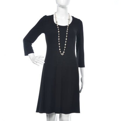 Chanel Crystal Pearl CC Long Necklace Silver 2 of 7